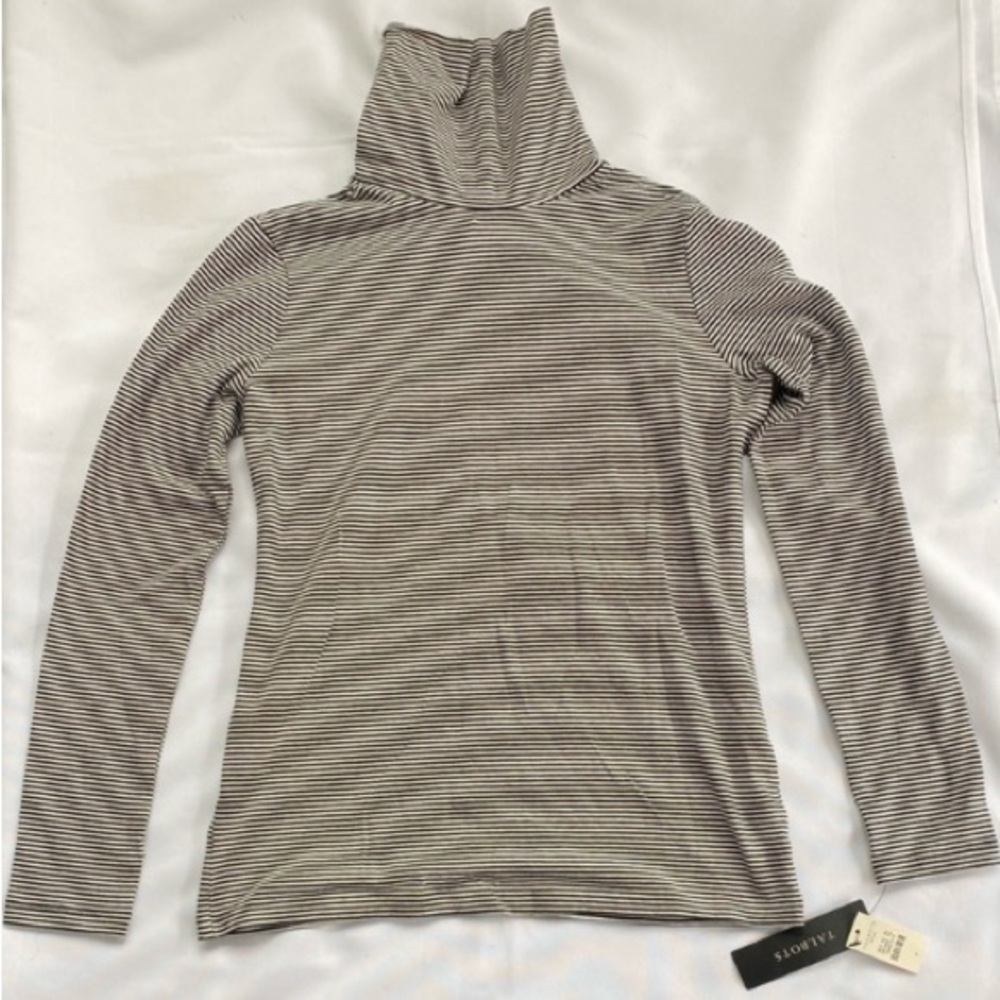 Talbots Turtleneck Striped Size P NWT
